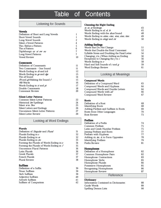 Spelling Essentials Grades 7-8 Answer Book (Download)