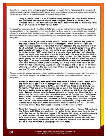 Image of OSSLT Workbook Answer Key with Rubrics & Exemplars