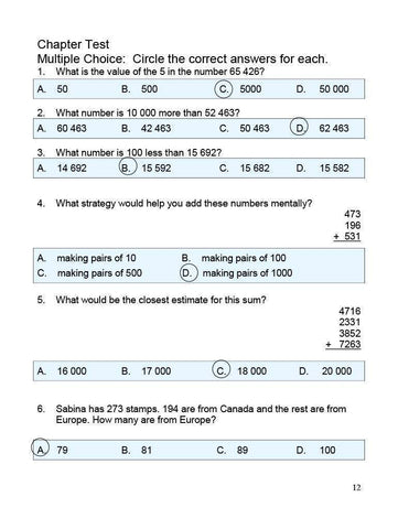 Image of Canadian Math 5 Answer Book (Download)