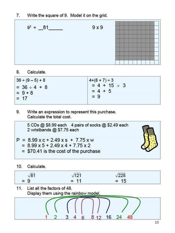 Image of Canadian Math 7 Answer Book (Download)