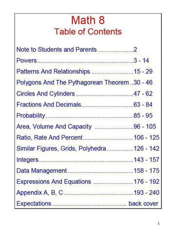 Image of Ontario Math 8 Answer Book (Download)