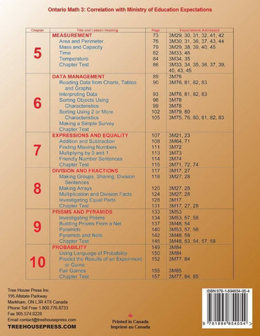 Image of Ontario Math 3 Answer Book