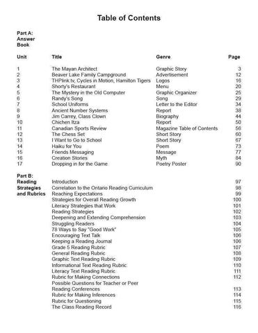 Image of Ontario Reading 5 2nd Edition Assessment Guide