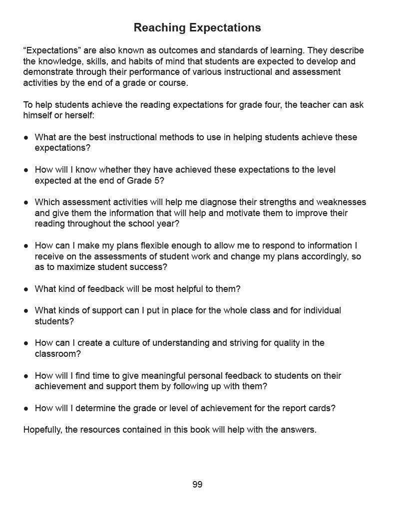 Ontario Reading 5 2nd Edition Assessment Guide