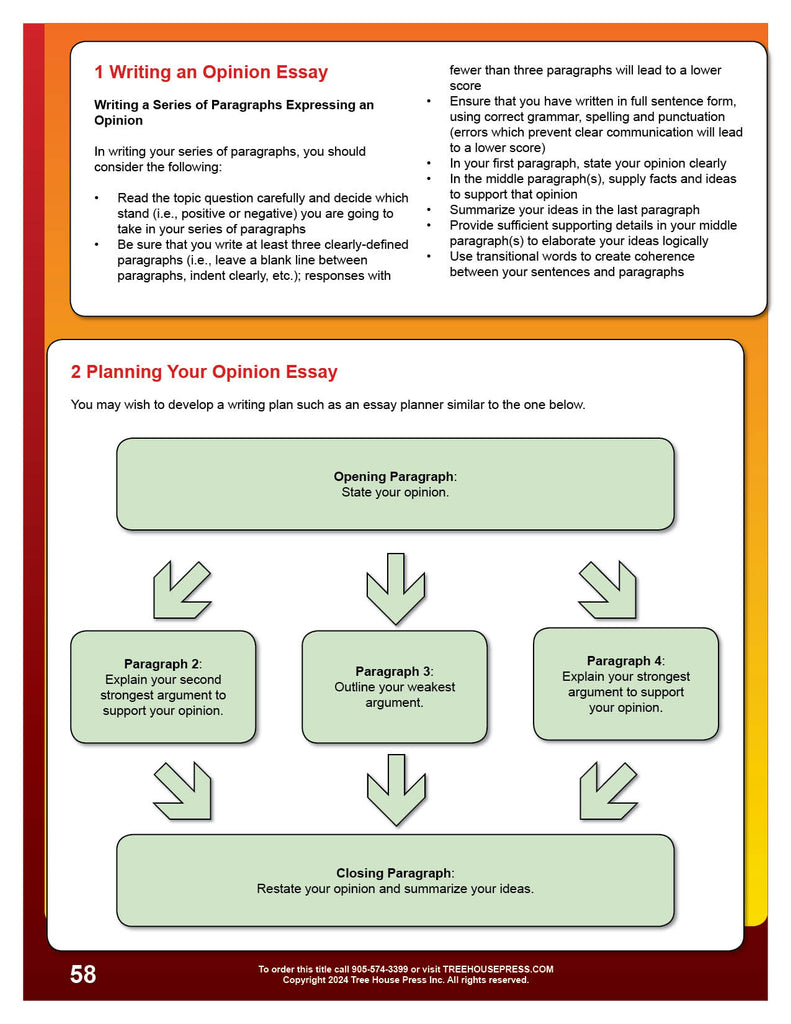 Osslt Example OSSLT Workbook Answer Key with Rubrics & Exemplars – TREE HOUSE PRESS