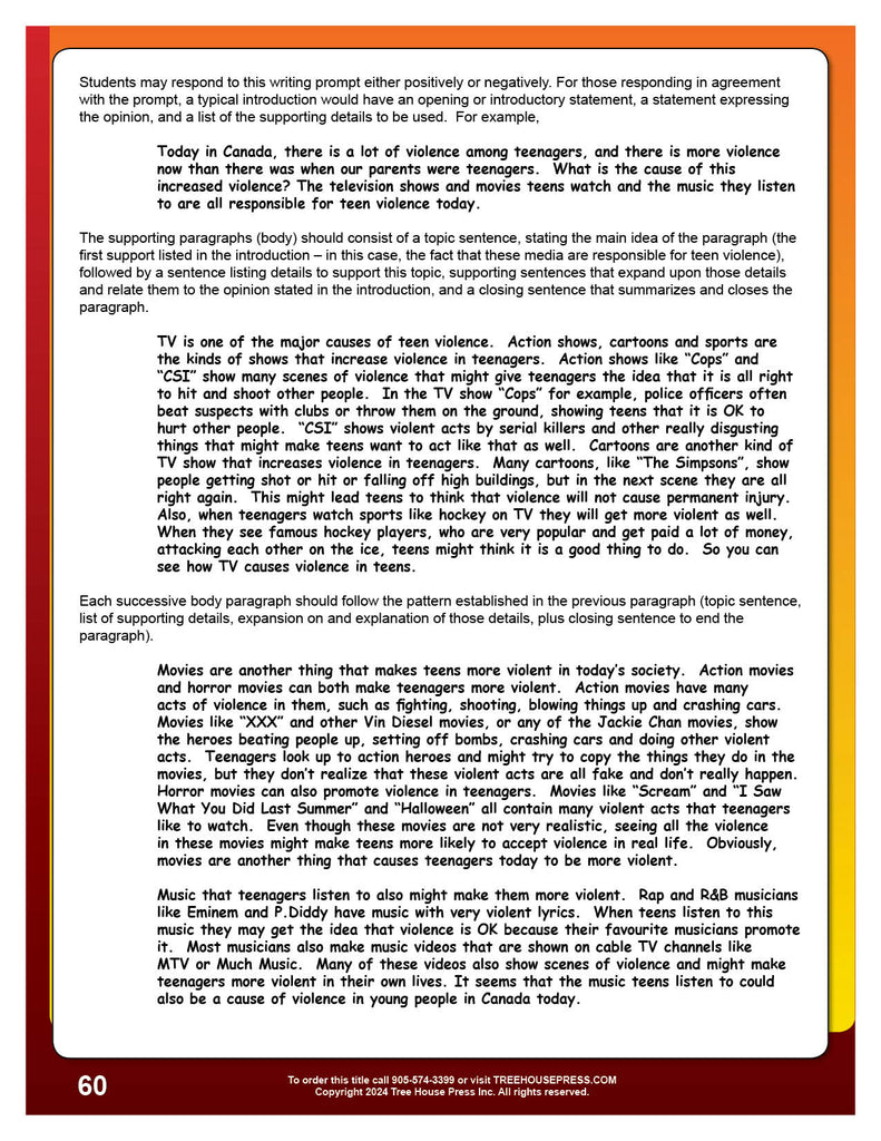 Osslt Example Downloadable OSSLT Workbook Answer Key with Rubrics & Exemplars – TREE ...