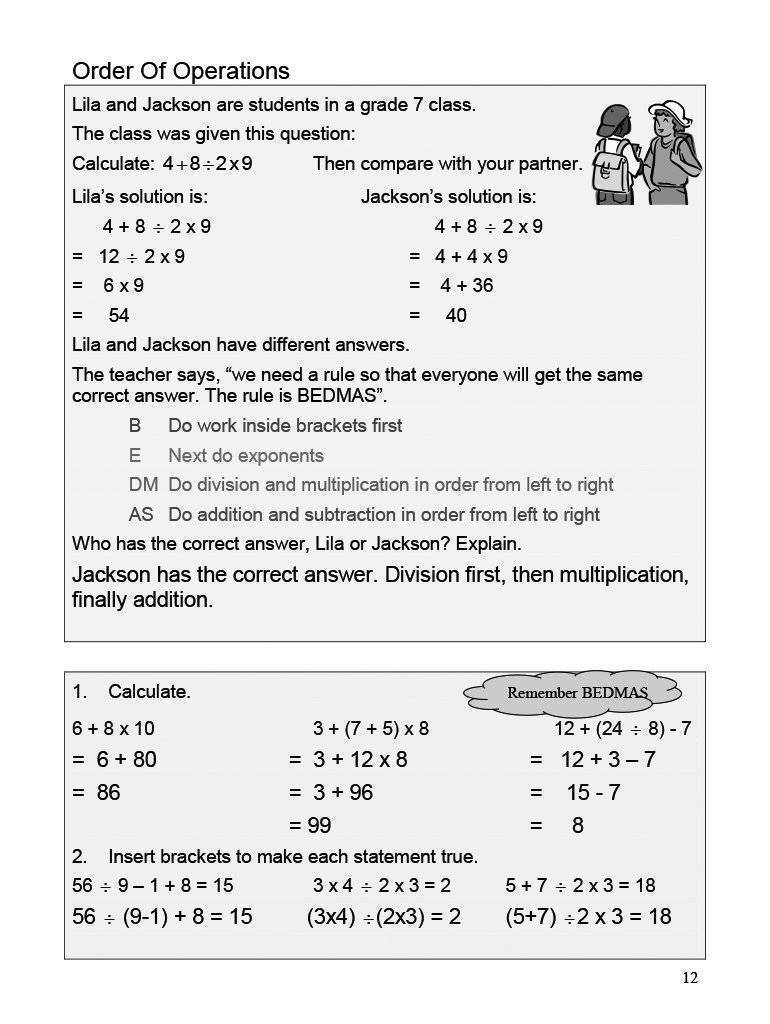 Ontario Math 7 Answer Book