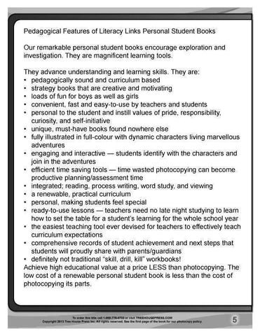 Image of Literacy Links E Teaching and Assessment Guide sample page