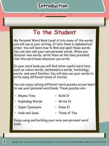 Image of My Personal Word Book Level A