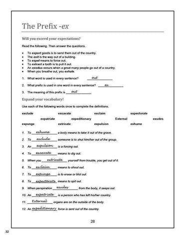 Image of Vocabulary Essentials 1  Answer Book (Download Only)